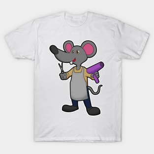 Mouse as Hairdresser with Scissors & Hair dryer T-Shirt